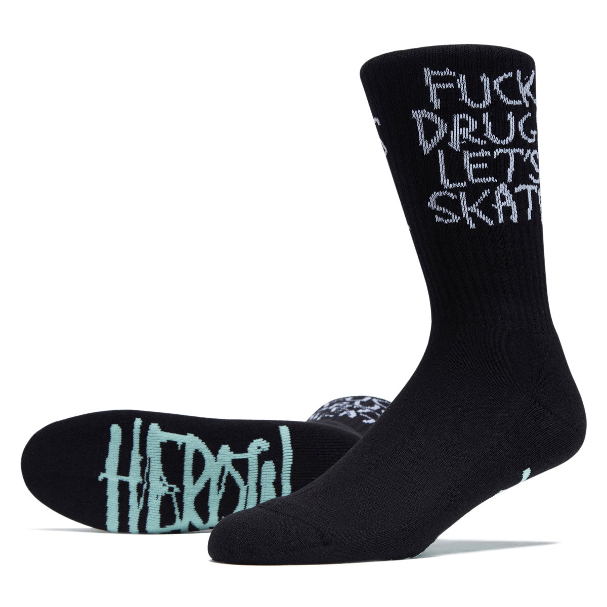 Heroin Fuck Drugs Socks - Black image 2