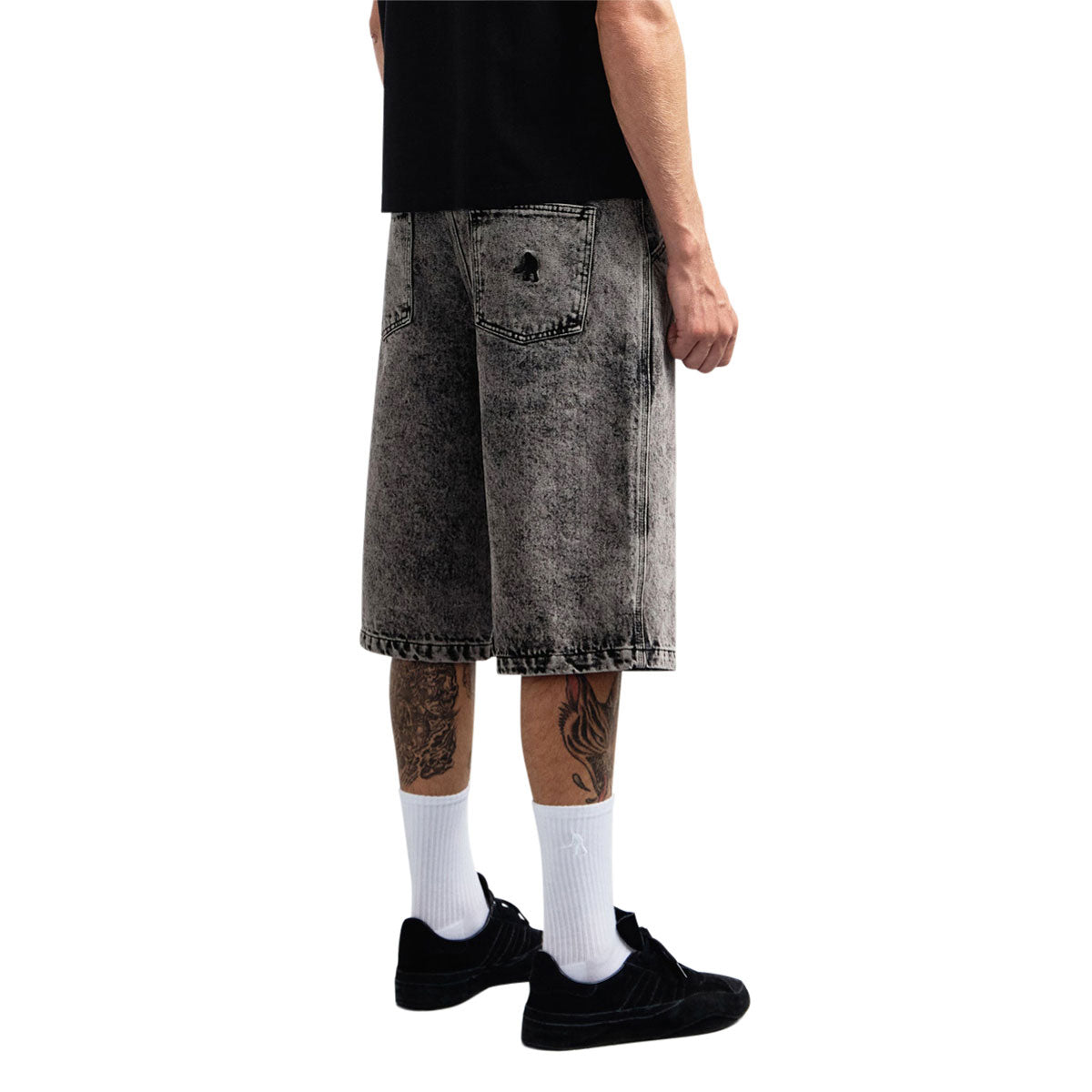 Passport Workers Club 3/4 Jean Shorts - Acid Grey image 3