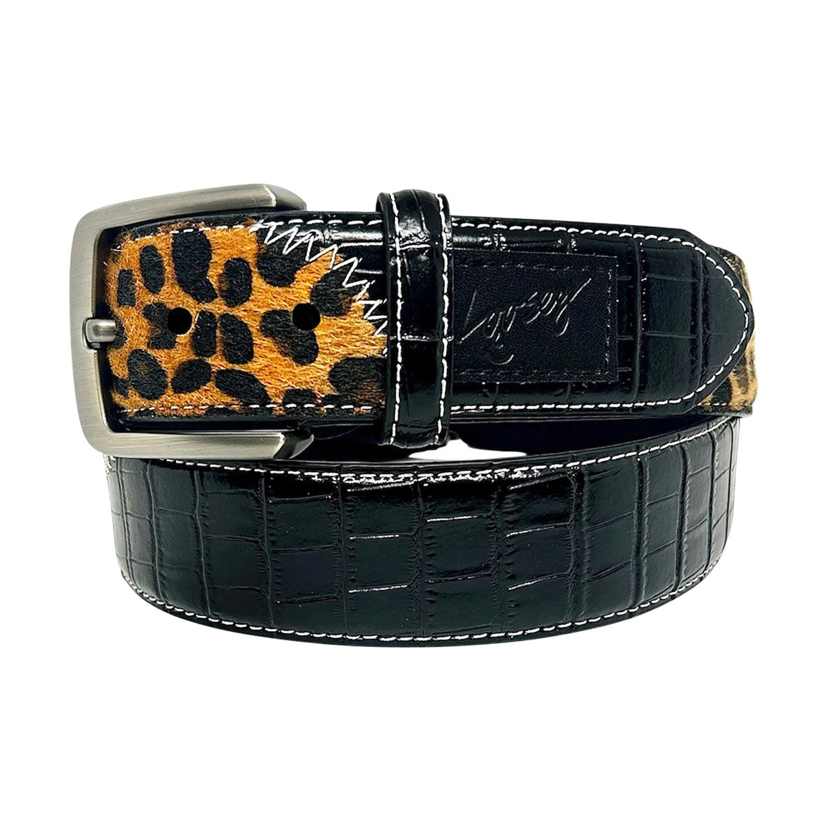 Loosey Croc Cheetah Belt - Black image 1