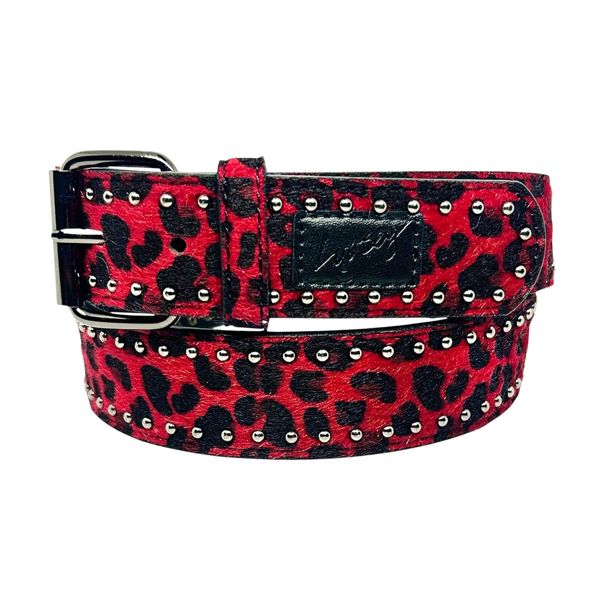 Loosey Cheetah Rivet Belt - Burgundy image 1