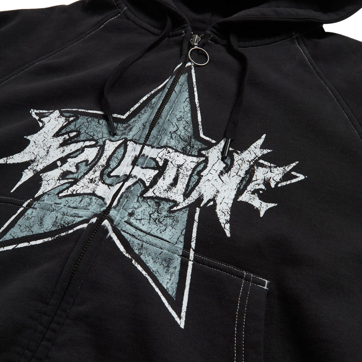 Welcome Allstar Cropped Zip Hoodie - Black image 2