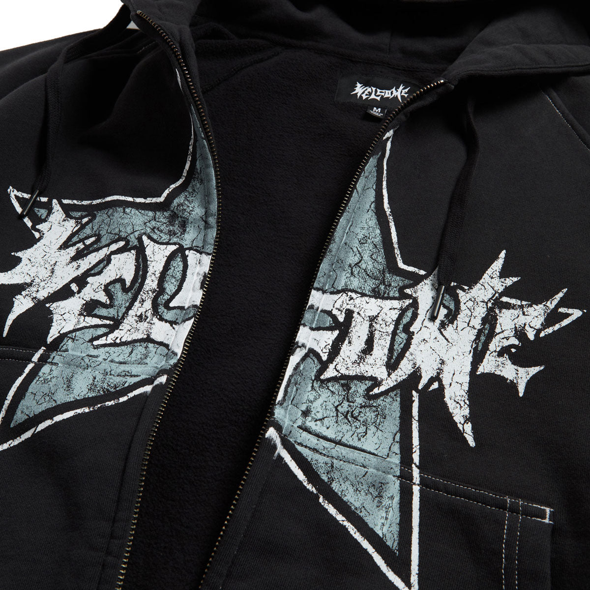 Welcome Allstar Cropped Zip Hoodie - Black image 4