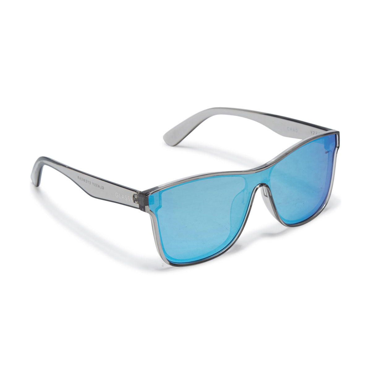 Glassy Chad Premium Polarized Sunglasses - Clear Grey/Teal image 1