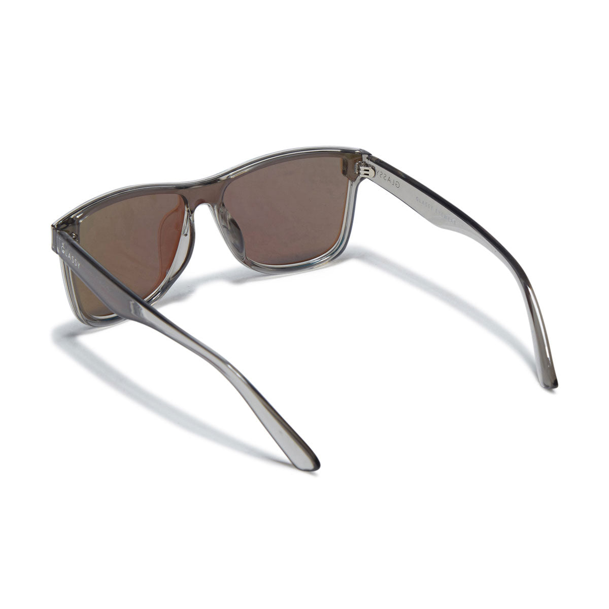 Glassy Chad Premium Polarized Sunglasses - Clear Grey/Teal image 2
