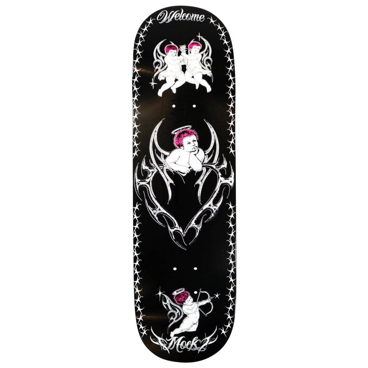 Welcome Cherubs Evan Mock On Island Skateboard Deck - Black/White - 8.38