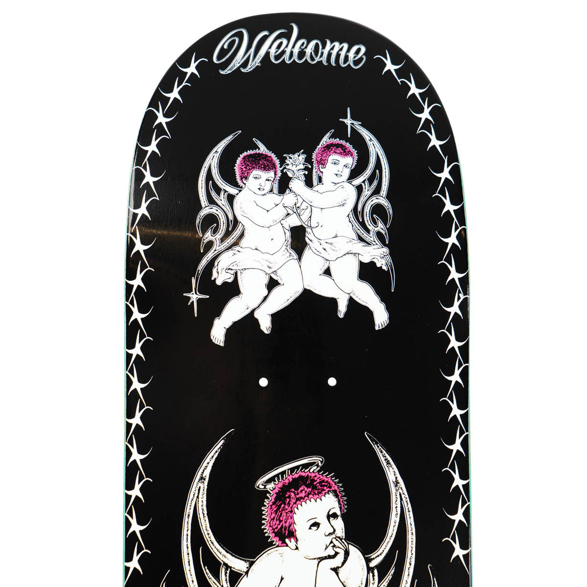 Welcome Cherubs Evan Mock On Island Skateboard Complete - Black/White - 8.38