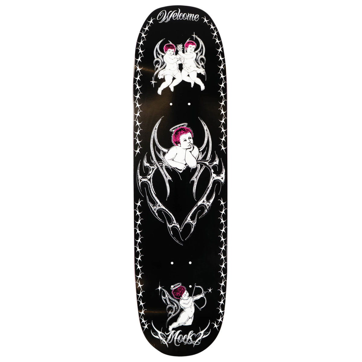 Welcome Cherubs Evan Mock On Moontrimmer 2.0 Skateboard Deck - Black/White - 8.60