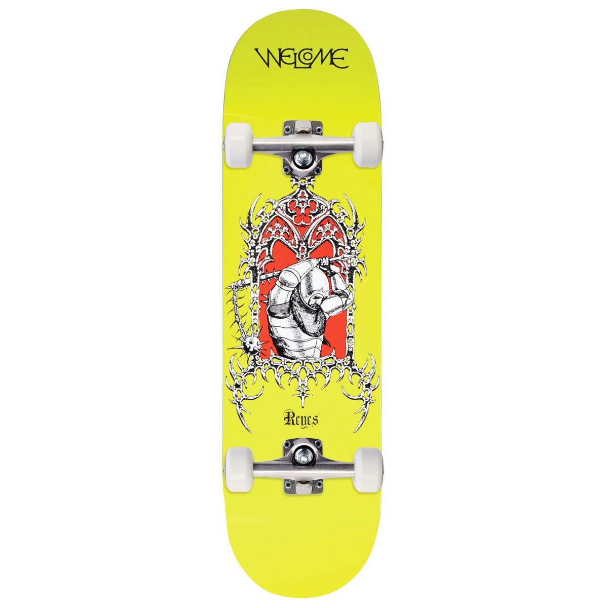 Welcome Flail Ryan Reyes Skateboard Complete - Highlighter Lime/Red - 8.75