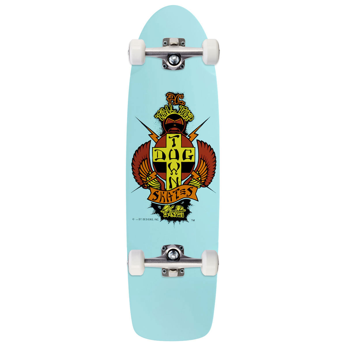 Dogtown PC Tail Tap OG 70s Classic Skateboard Complete - Sky Blue Full Dip - 8.375