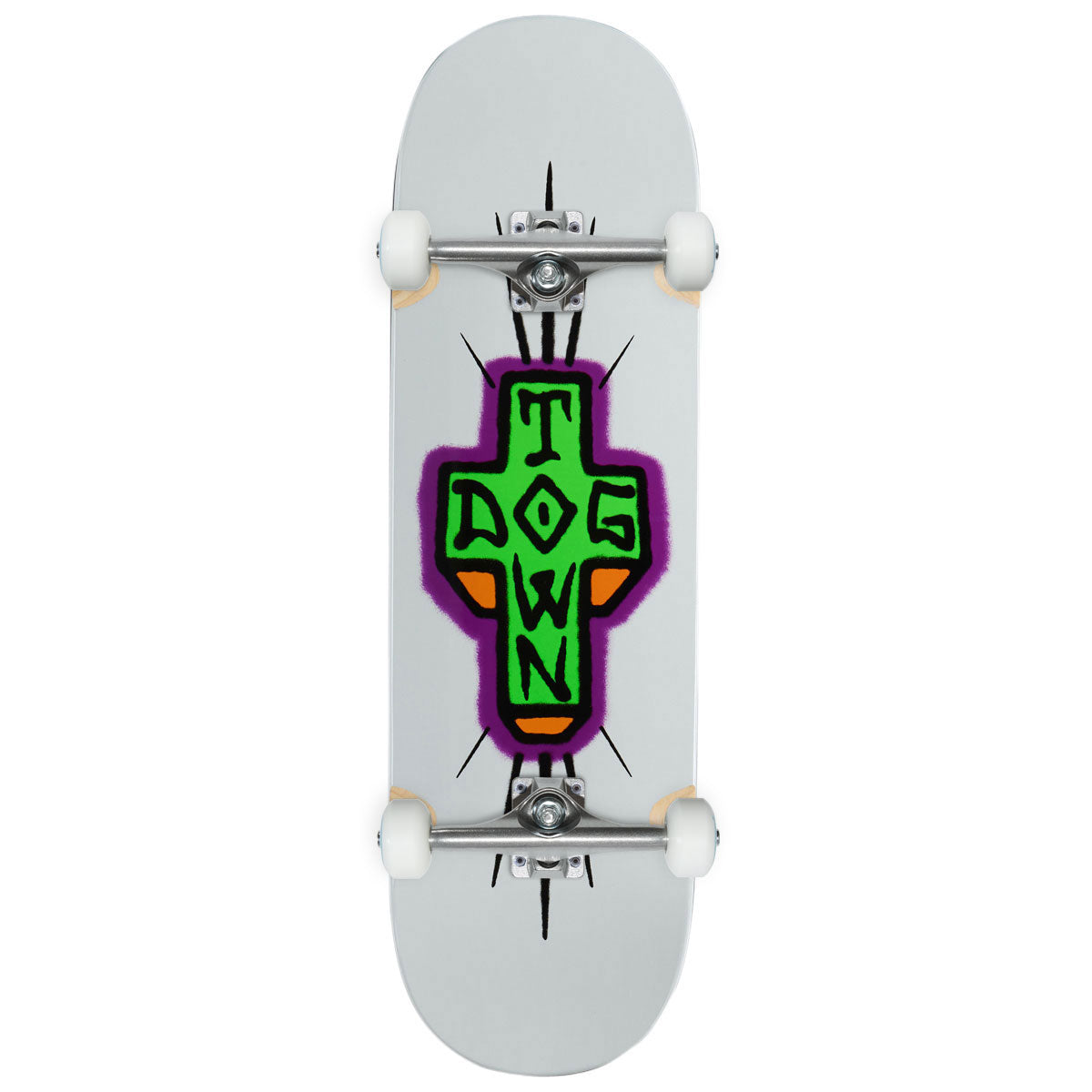 Dogtown Spray Cross Loose Trucks Skateboard Complete - Grey Full Dip - 9.25