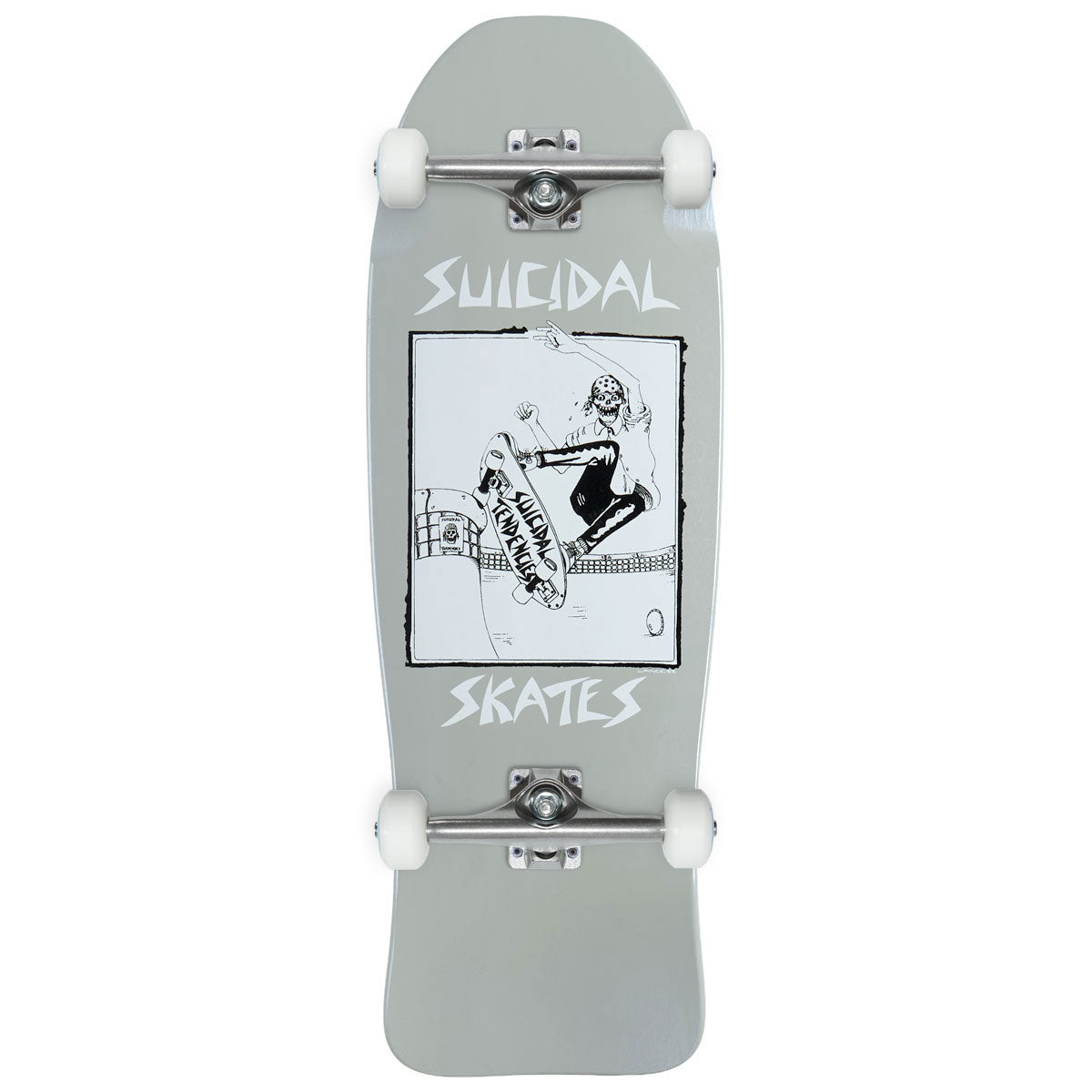 Dogtown x Suicidal Skates Pool Skater 80s Reissue Skateboard Complete - Grey Full Dip/Blue Pearl - 10.125