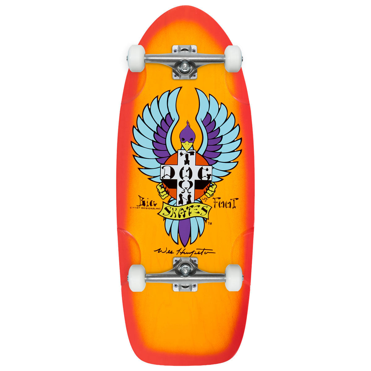 Dogtown Big Foot OG 70s Classic Skateboard Complete - Transparent Orange/Red Fade - 11.788