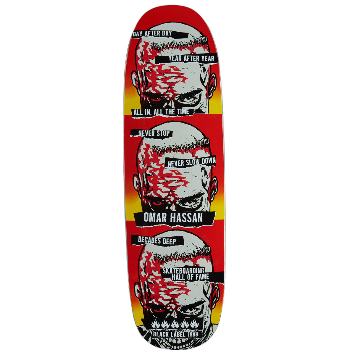 Black Label Oman Hassan Never Stop Black Widow Shape SHOF Edition Skateboard Deck - 9.25
