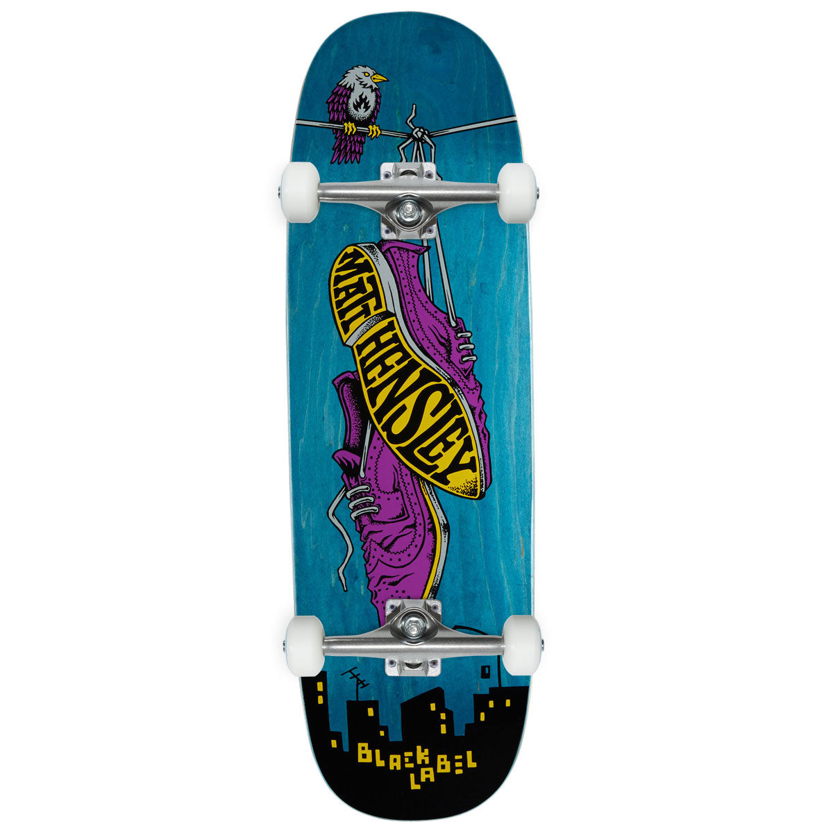 Black Label Matt Hensley Wingtips Tugboat Shape Skateboard Complete - 9.50