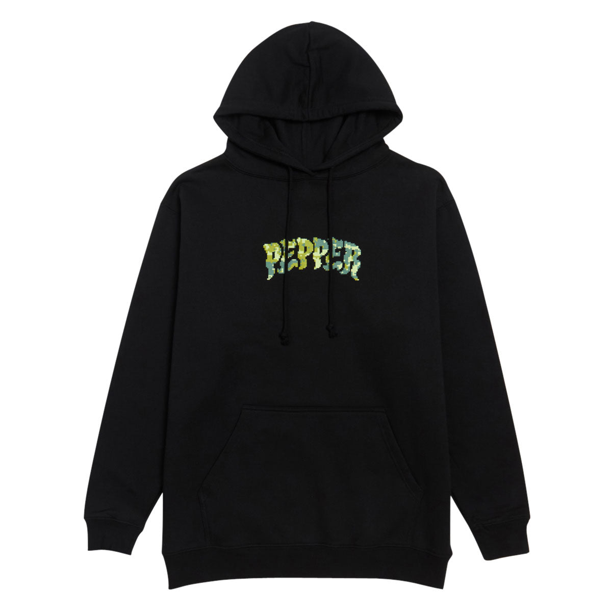 Pepper 8 Bit Camo Hoodie - Black image 1