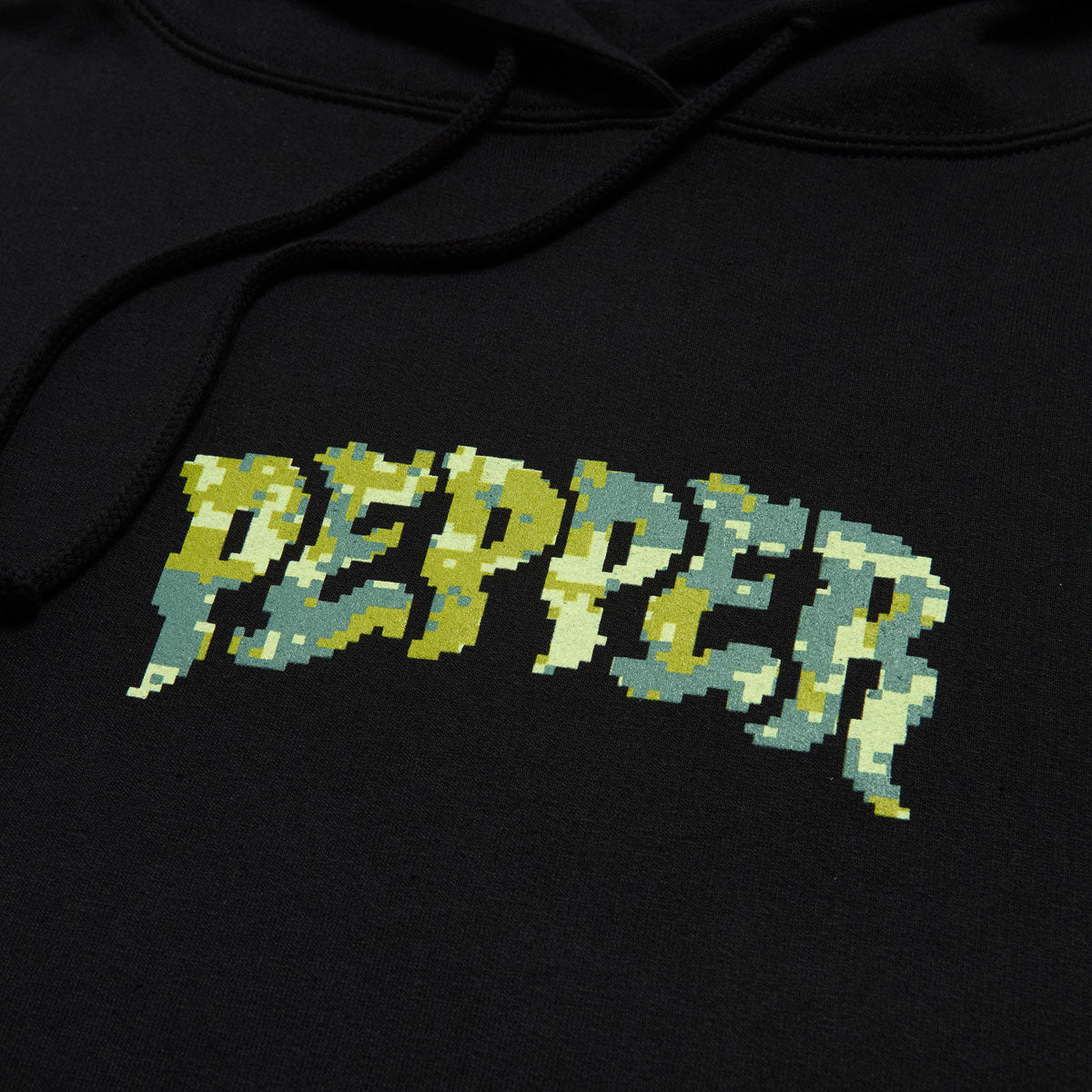 Pepper 8 Bit Camo Hoodie - Black image 2