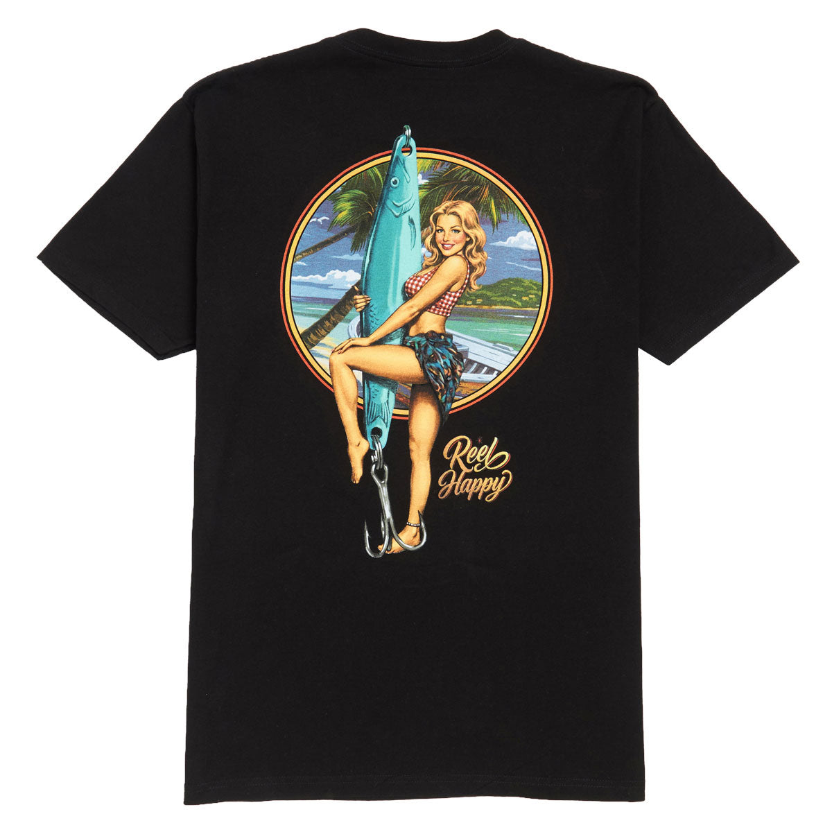 Reel Happy Lucky Lure T-Shirt - Black image 1