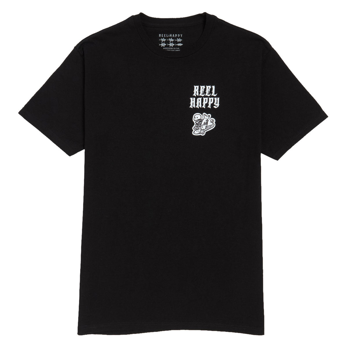 Reel Happy Fish & Bones T-Shirt - Black image 2