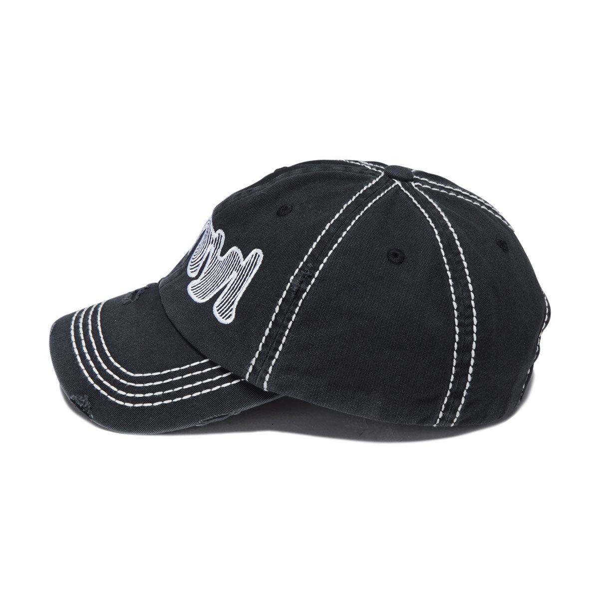 Vinyl Spiral Dad Hat - Distressed Black image 3