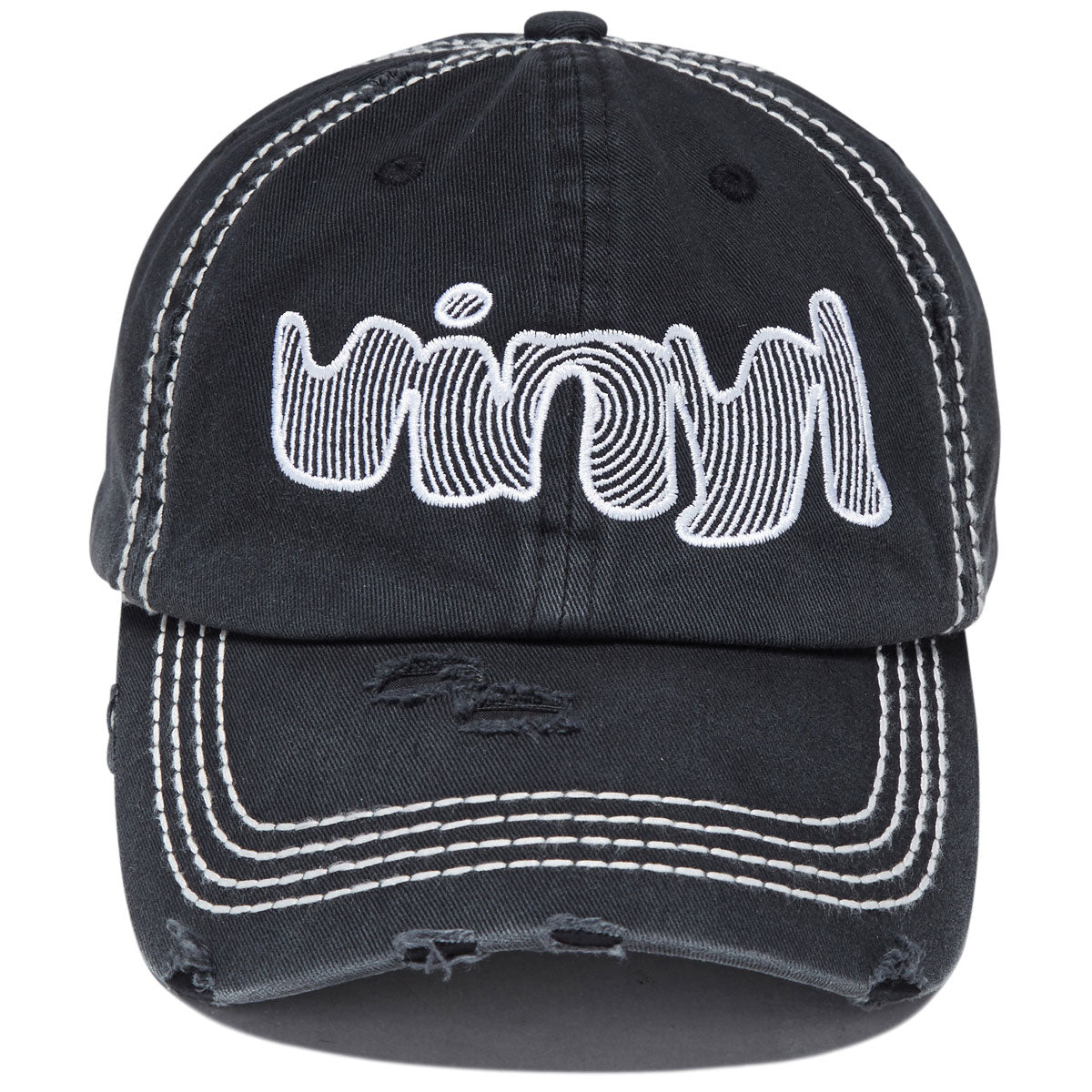 Vinyl Spiral Dad Hat - Distressed Black image 5
