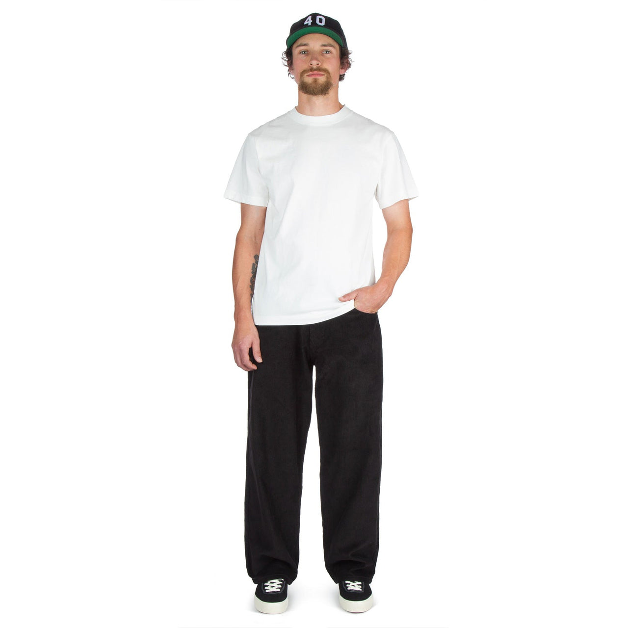 CCS Baggy Straight Cordurory Pants - Black image 2