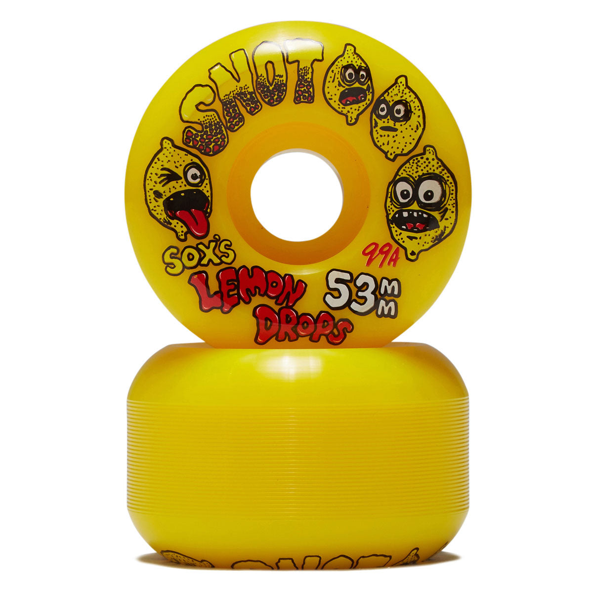 Snot Sox Lemon Drops Conical 99a Skateboard Wheels - Yellow - 53mm image 2