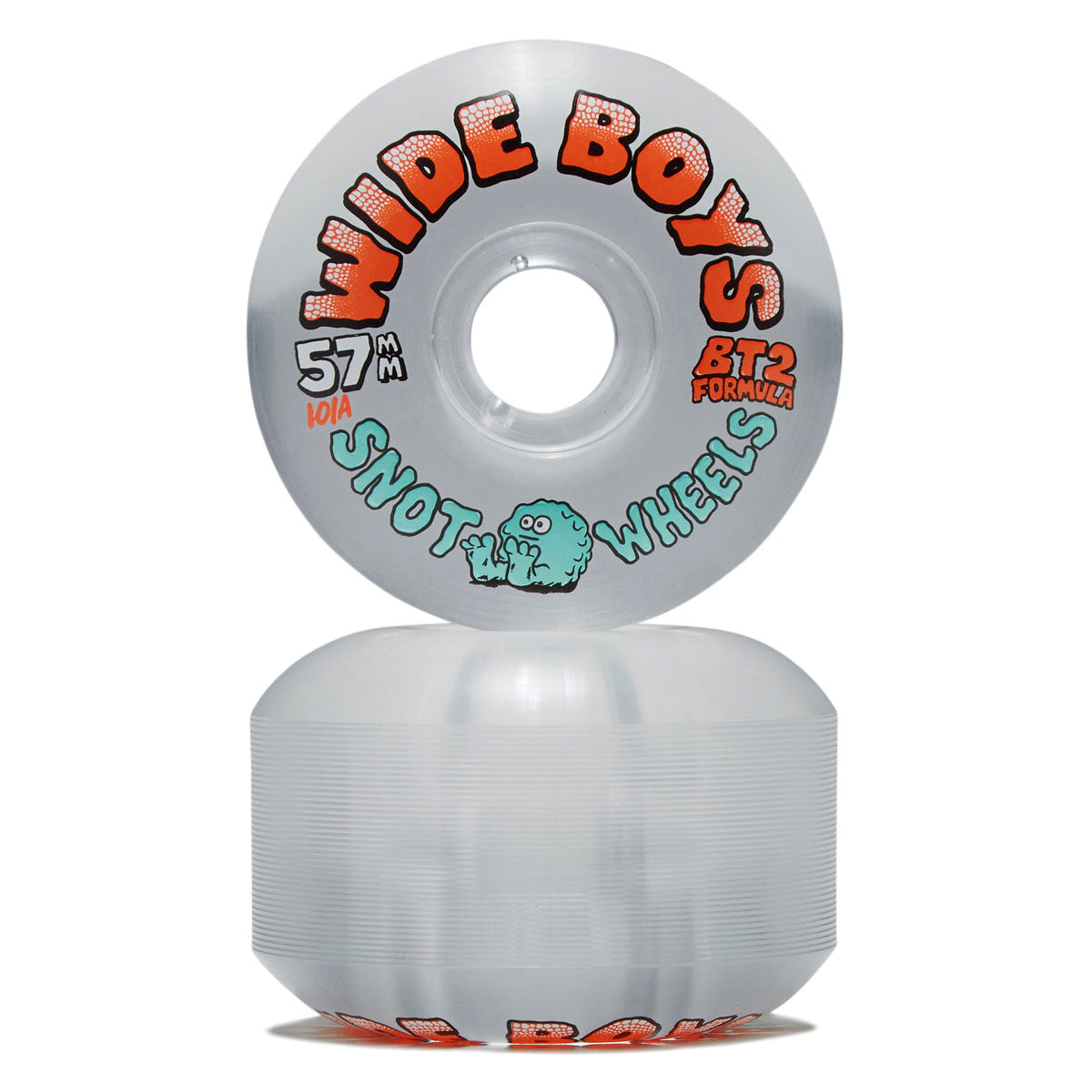 Snot Wide Boys 101a Skateboard Wheels - Clear/Orange - 57mm image 2
