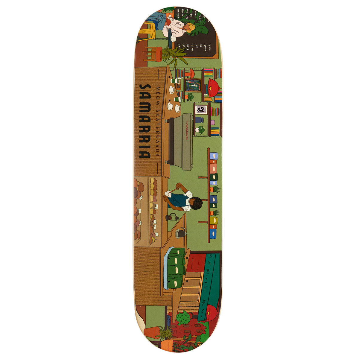 Meow Samarria Brevard Coffee Shop Skateboard Deck - 8.00