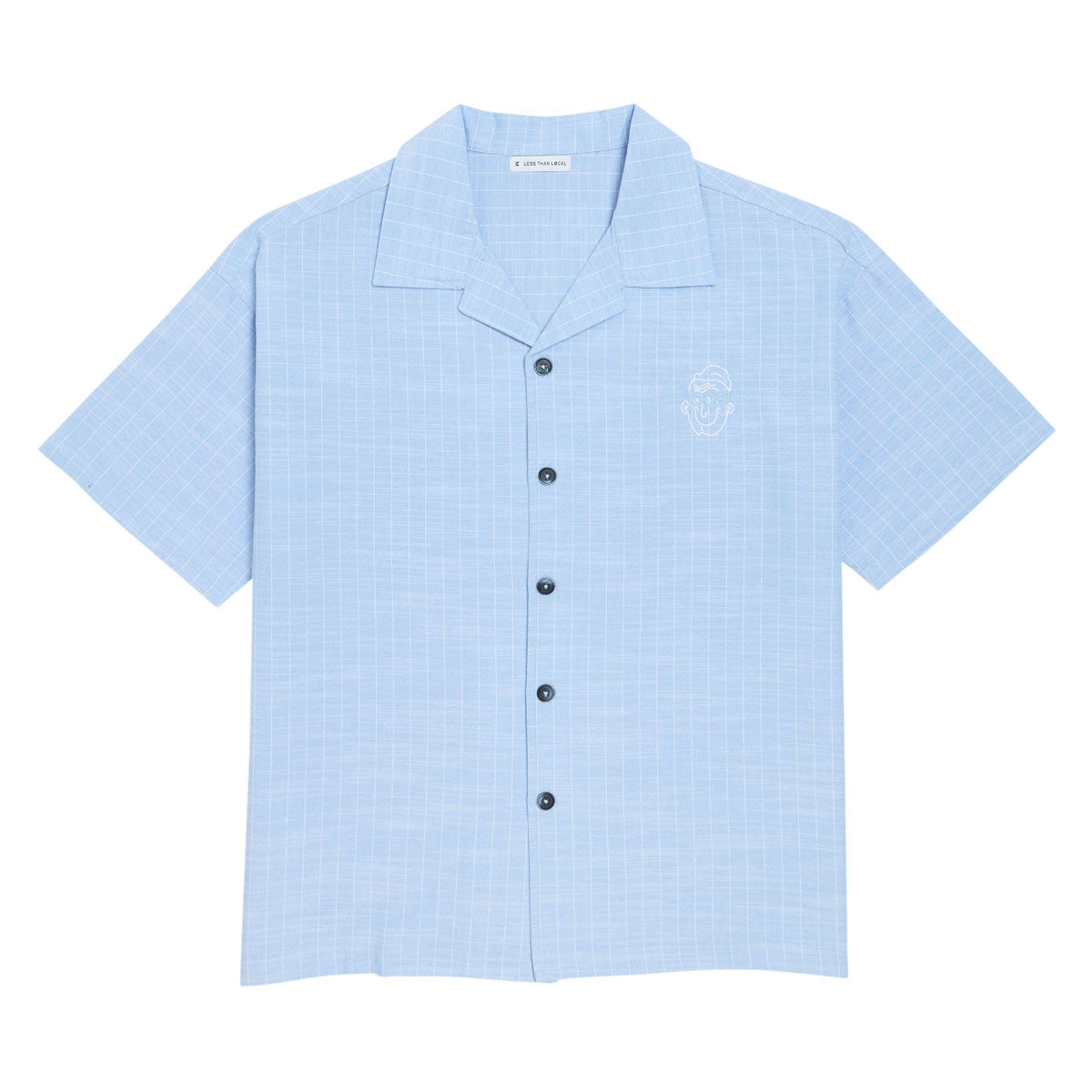 Less Than Local Linen Button Up Shirt - Blue Pinstripe image 1