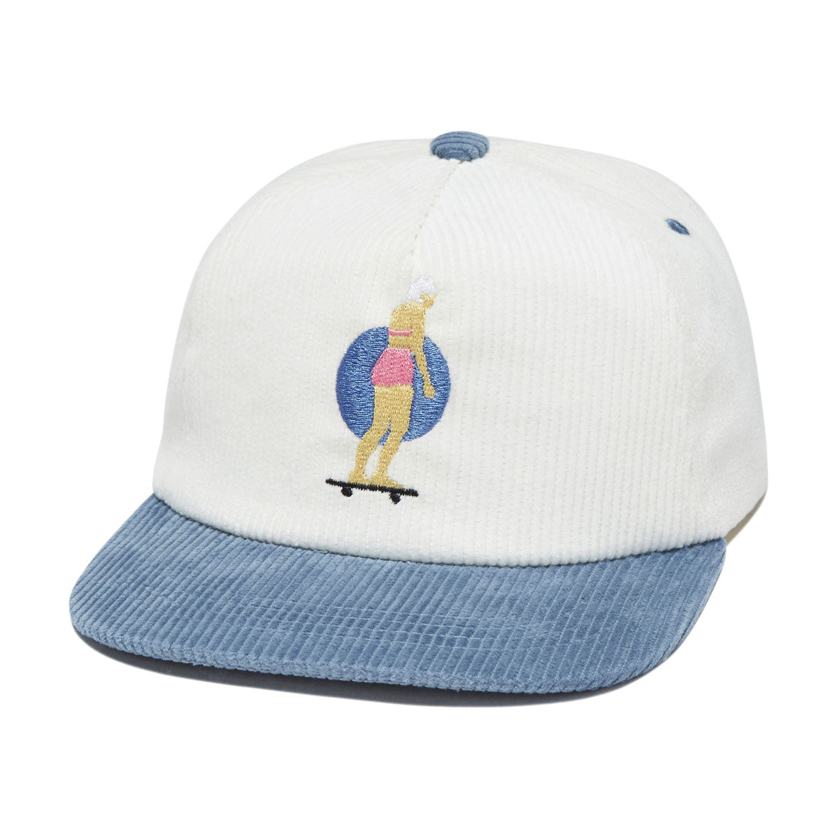 Less Than Local Chick Stick Corduroy Hat - Off White/Blue image 1