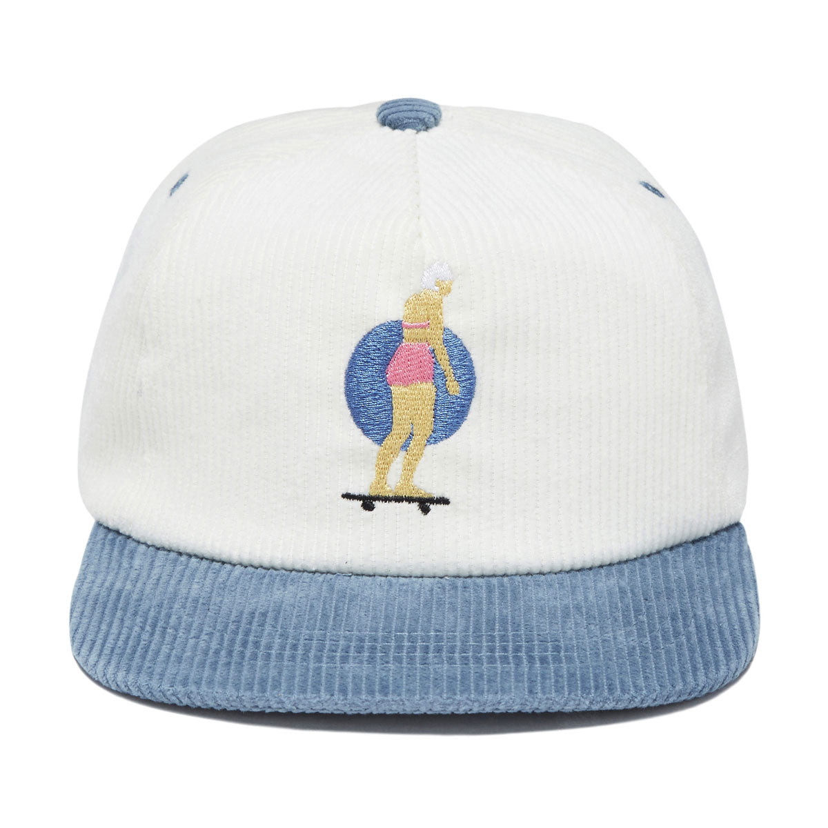 Less Than Local Chick Stick Corduroy Hat - Off White/Blue image 5