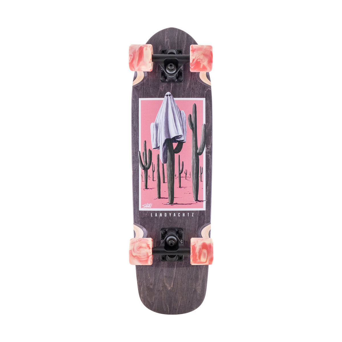 Landyachtz Dinghy Classic Ghosted Pre-Built Longboard Cruiser Complete image 1