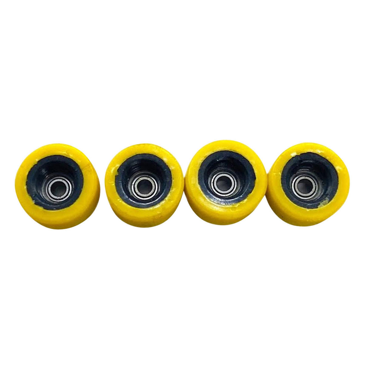 LC Boards Dual Core Urethane Pro 65D Fingerboard Wheels - Black/Yellow image 1