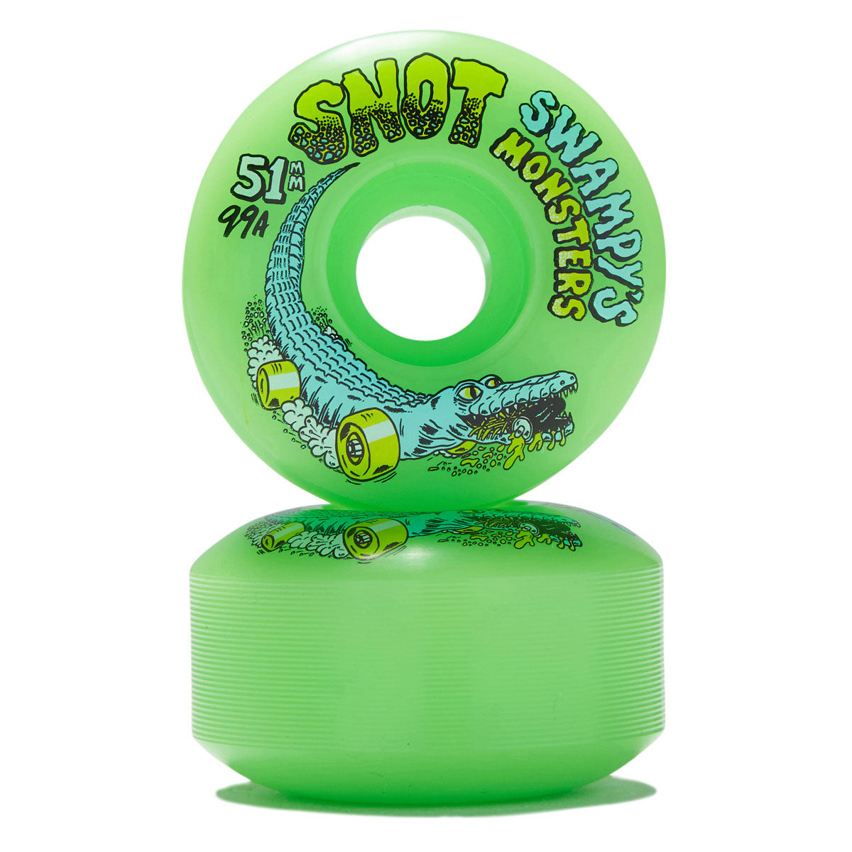 Snot Swampy's Monsters 99a Skateboard Wheels - Neon Green - 51mm image 2