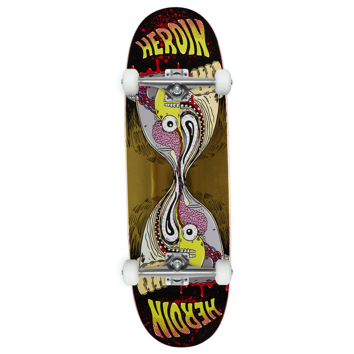 Heroin Merged Razoregg Gold Skateboard Complete - 9.75