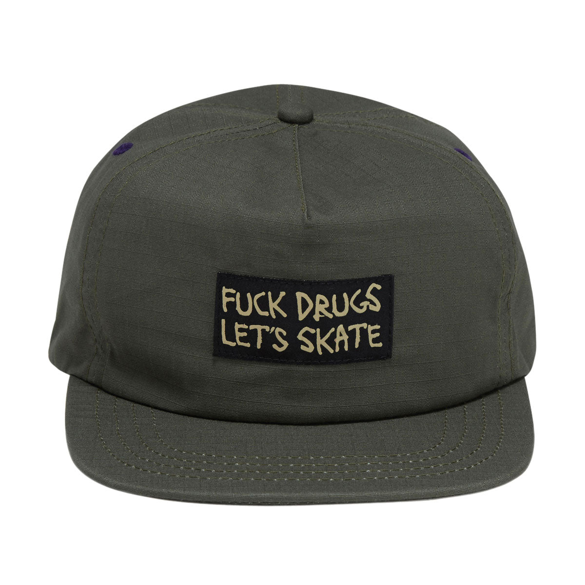 Heroin Fuck Drugs Snapback Hat - Olive image 5