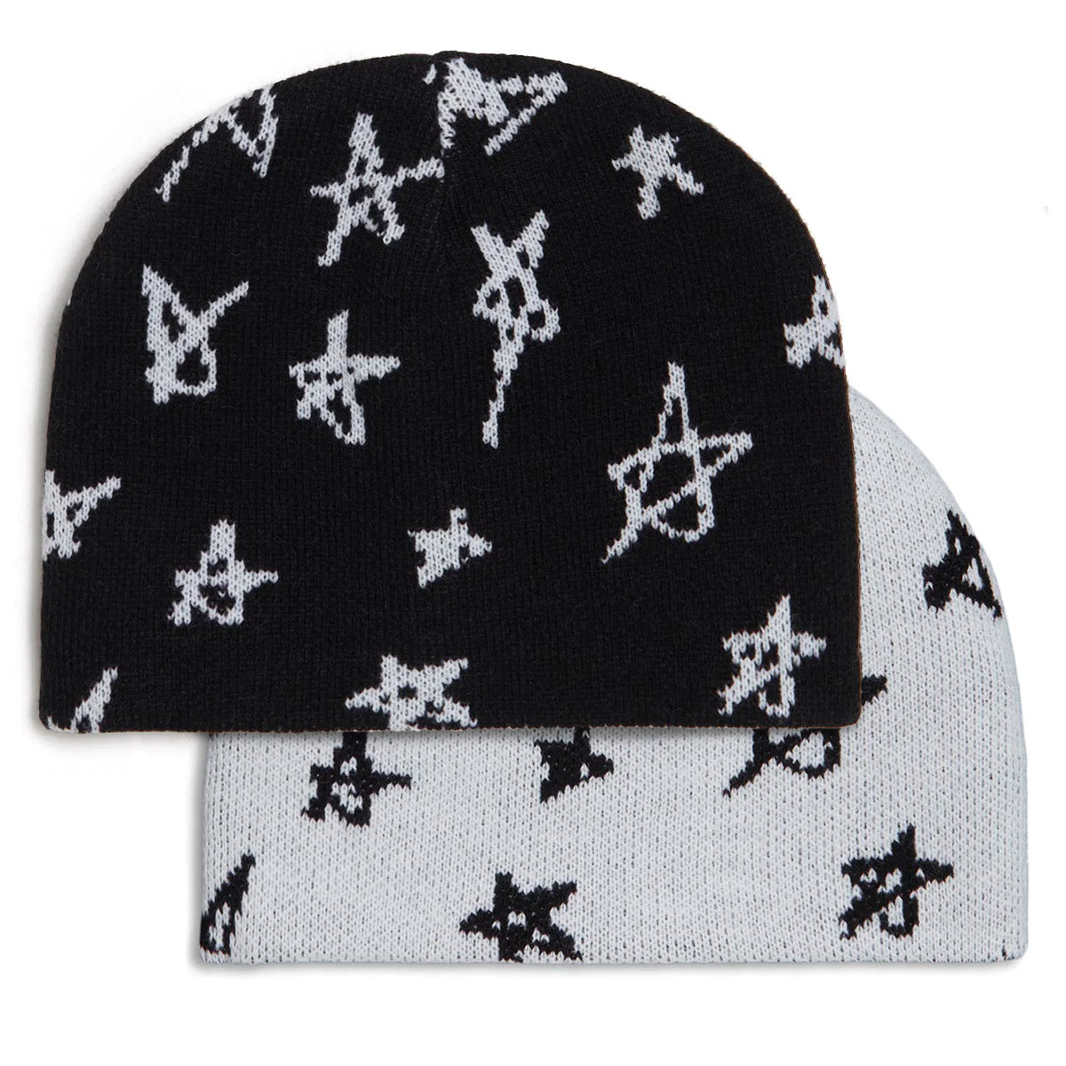 CCS Stars Reversible Skully Beanie - Black/White image 1