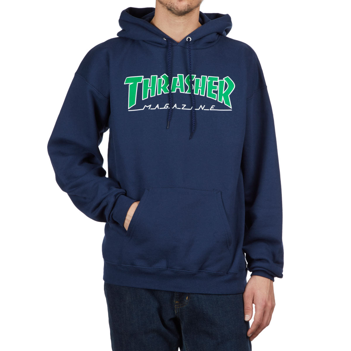 Thrasher Outlined Hoodie - Navy image 1