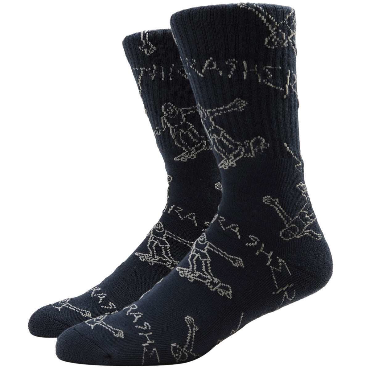 Thrasher Gonz Logo Crew Socks - Navy/Grey image 1