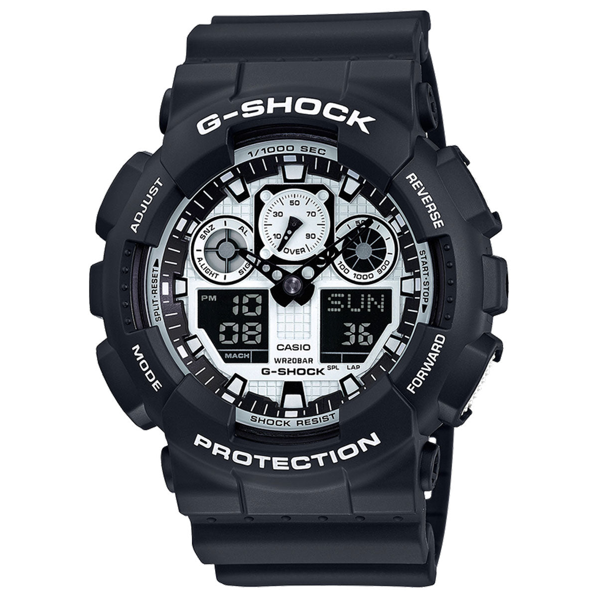 G-Shock GA-100 Watch - Black/White image 1