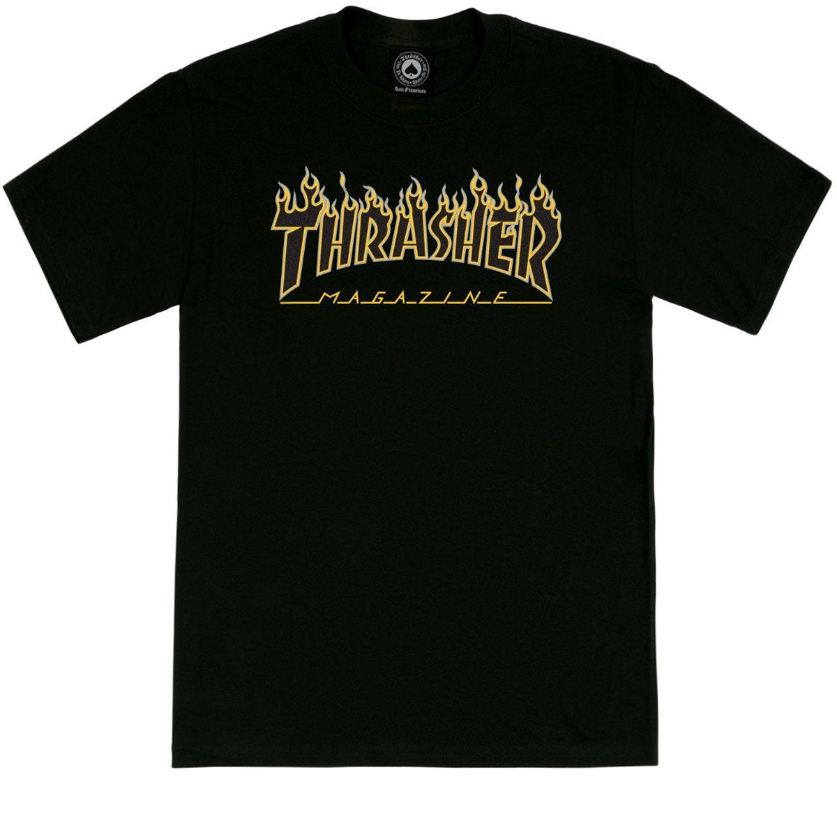 Thrasher Flame Logo T-Shirt - Black/Black image 1