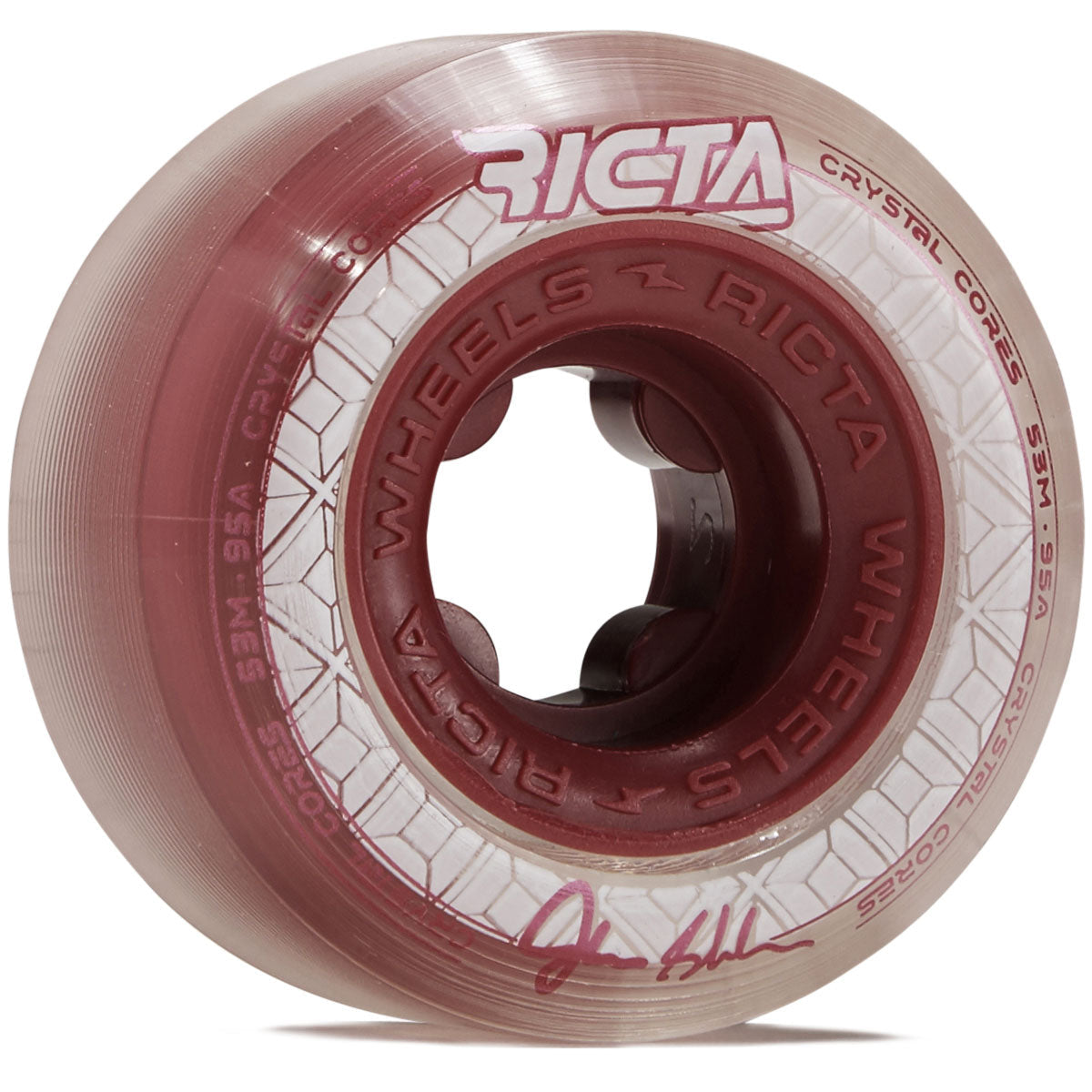 Ricta Shanahan Crystal Cores 95a Skateboard Wheels - Metallic Red - 53mm image 1