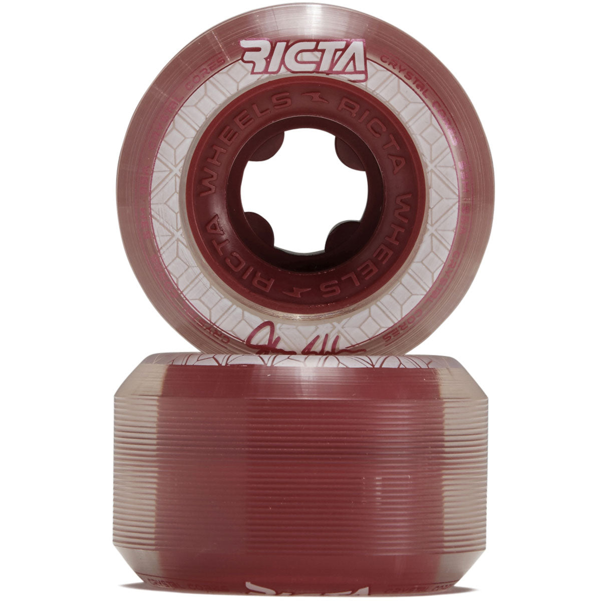 Ricta Shanahan Crystal Cores 95a Skateboard Wheels - Metallic Red - 53mm image 2
