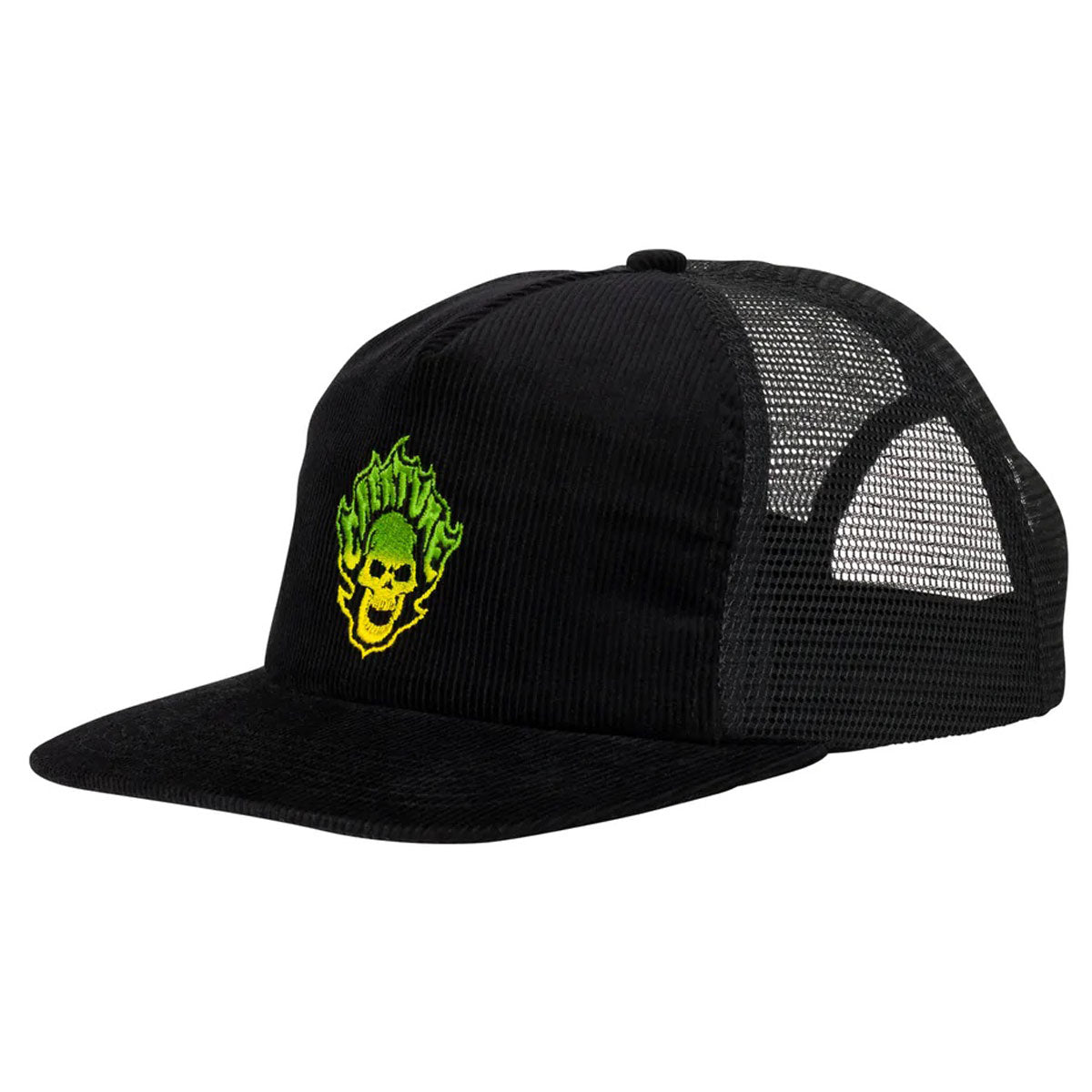 Creature Bonehead Flame Mesh Trucker Hat - Black image 1