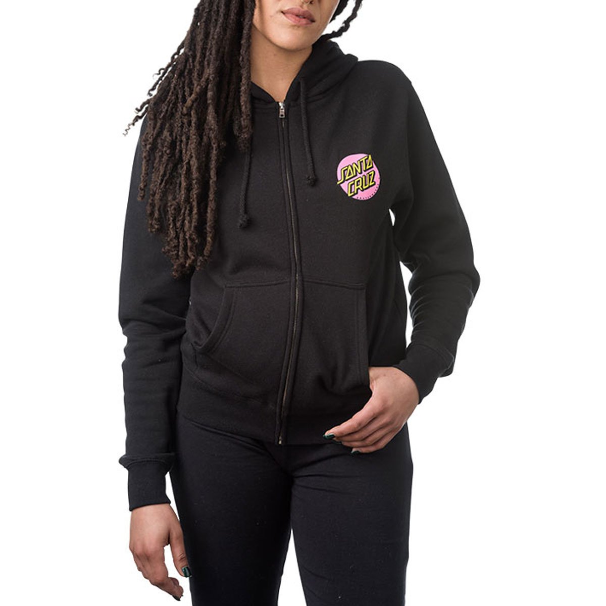 Santa Cruz Womens Other Dot Zip Hoodie - Black image 1