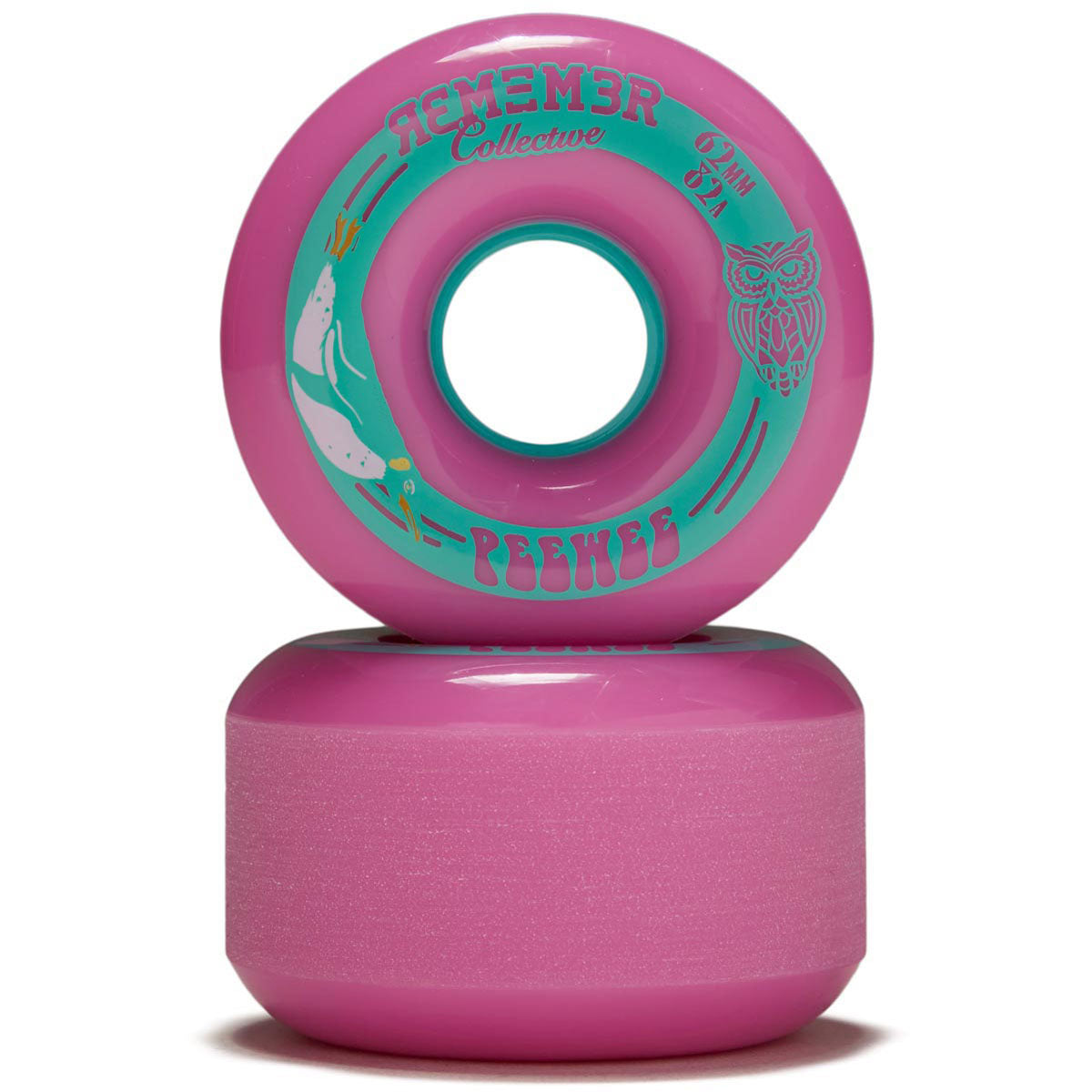 Remember Peewee 82a Longboard Wheels - Pink - 62mm image 2