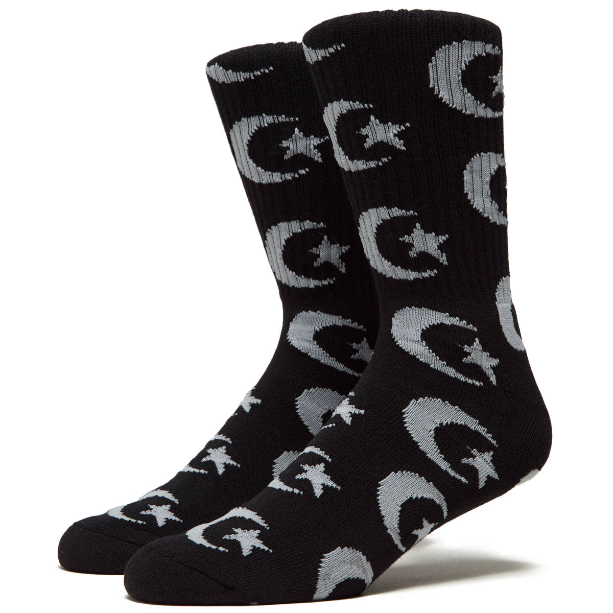 Foundation Star and Moon Repeat Socks - Black image 1