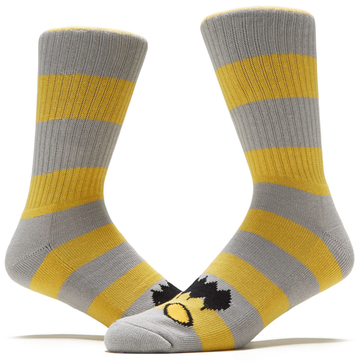 Toy Machine Monster Big Stripe Socks - Yellow/Grey image 2