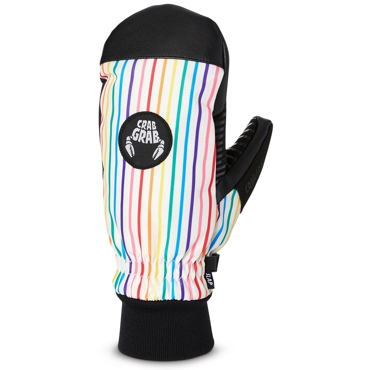 Crab Grab Slap Mitt Snowboard Gloves - Rainbow Stripes image 1