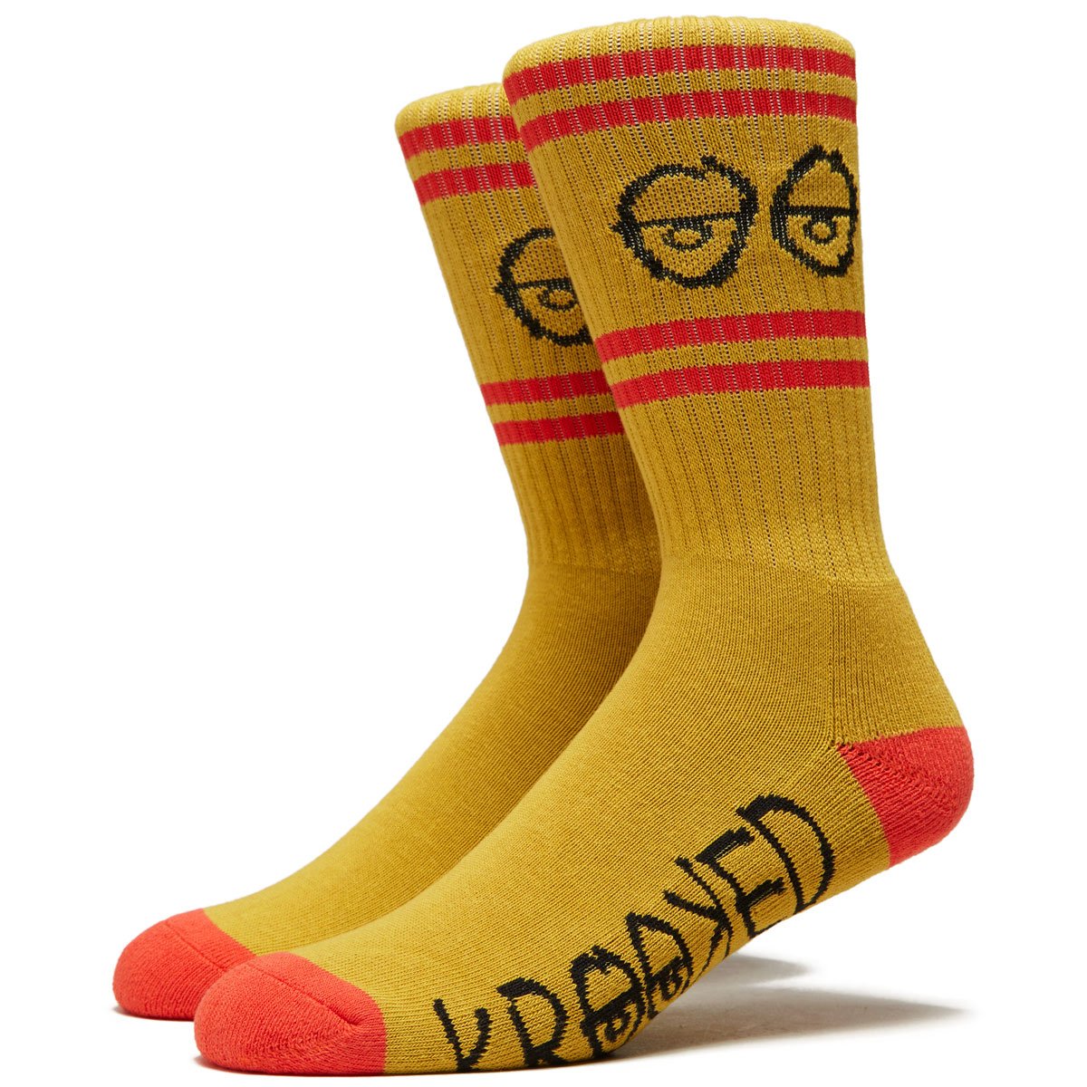 Krooked Eyes Socks - Gold/Red/Black image 1